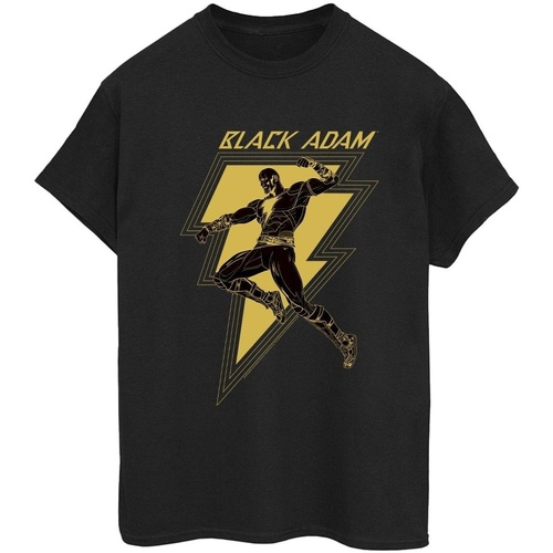 Vêtements Femme T-shirts manches longues Dc Comics Black Adam Golden Bolt Chest Noir