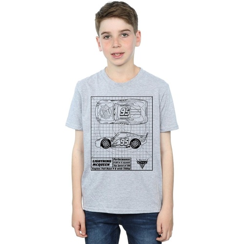 Vêtements Garçon T-shirts manches courtes Disney Cars Lightning McQueen Blueprint Gris