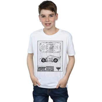 Vêtements Garçon T-shirts manches courtes Disney Cars Lightning McQueen Blueprint Blanc