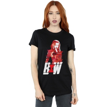 Vêtements Femme T-shirts manches longues Marvel Black Widow Movie Logo Artwork Noir