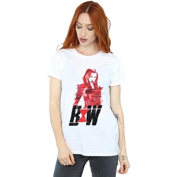 Vêtements Femme T-shirts manches longues Marvel Black Widow Movie Logo Artwork Blanc