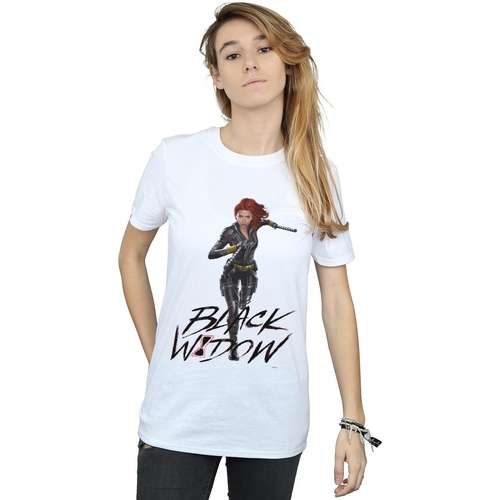 Vêtements Femme T-shirts manches longues Marvel Black Widow Movie Natasha Running Blanc