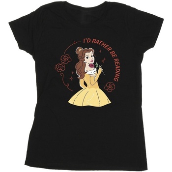 Vêtements Femme T-shirts manches longues Disney Beauty And The Beast I'd Rather Be Reading Noir