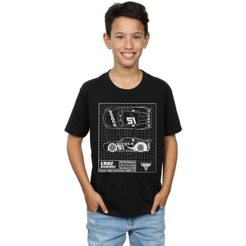 Vêtements Garçon T-shirts manches courtes Disney Cars Cruz Ramirez Blueprint Noir