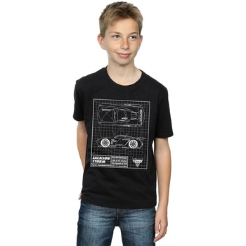 Vêtements Garçon T-shirts manches courtes Disney Cars Jackson Storm Blueprint Noir
