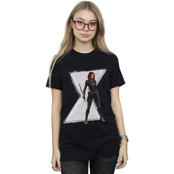 Vêtements Femme T-shirts manches longues Marvel Black Widow Movie Natasha Logo Noir