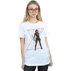 Vêtements Femme T-shirts manches longues Marvel Black Widow Movie Natasha Logo Blanc
