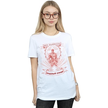 Vêtements Femme T-shirts manches longues Marvel Black Widow Movie Red Guardian Propaganda Blanc