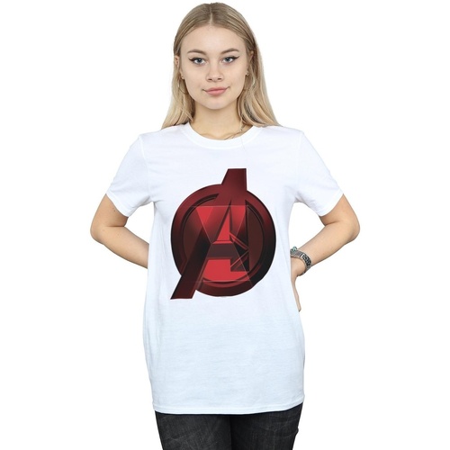 Vêtements Femme T-shirts manches longues Marvel Black Widow Movie Avengers Logo Blanc