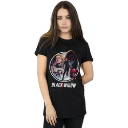 Vêtements Femme T-shirts manches longues Marvel Black Widow Movie Vintage Circle Noir