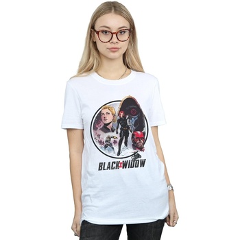 Vêtements Femme T-shirts manches longues Marvel Black Widow Movie Vintage Circle Blanc