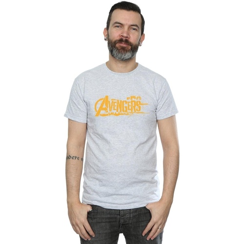 Vêtements Homme T-shirts manches longues Marvel Canapés 2 places Orange Logo Gris