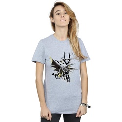 Vêtements Femme T-shirts manches longues Dc Comics Batman Batface Splash Gris