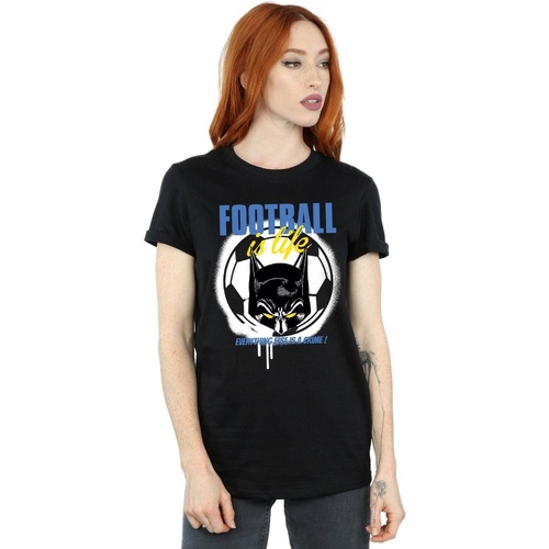 Vêtements Femme T-shirts manches longues Dc Comics Batman Football is Life Noir