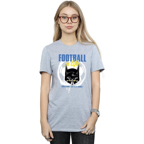 Vêtements Femme T-shirts manches longues Dc Comics Batman Football is Life Gris