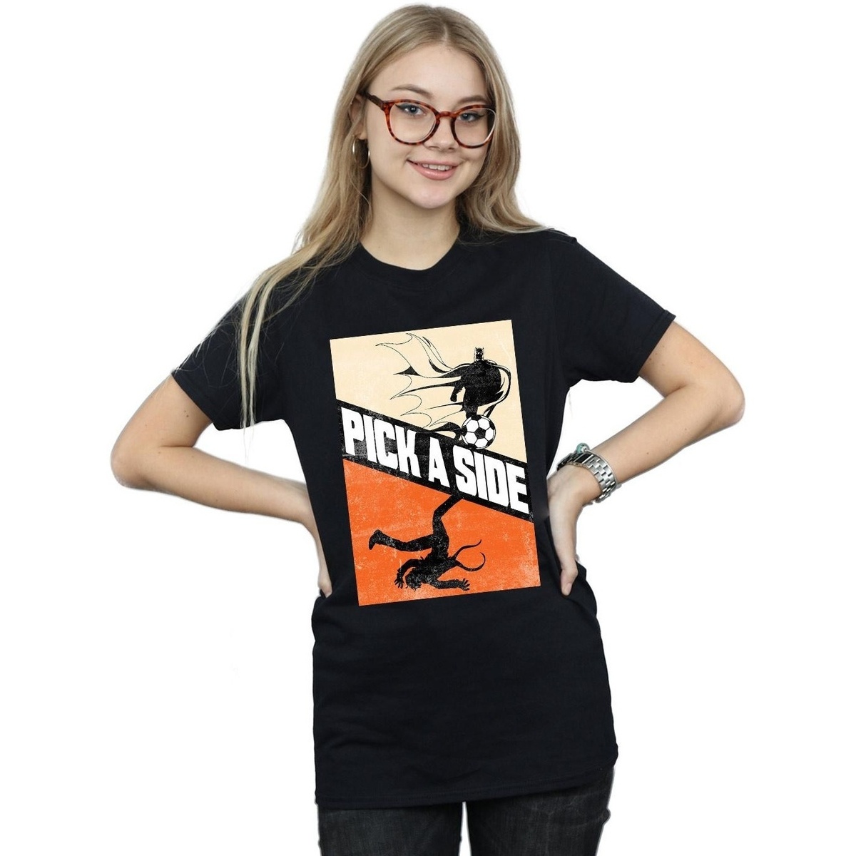 Vêtements Femme T-shirts manches longues Dc Comics Batman Football Pick A Side Noir