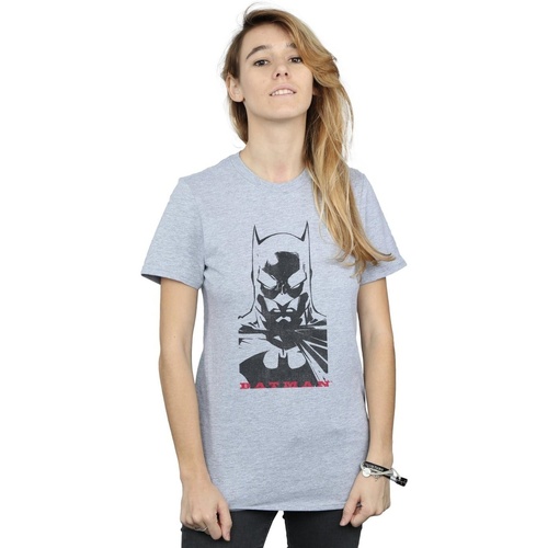 Vêtements Femme T-shirts manches longues Dc Comics Batman Solid Stare Gris