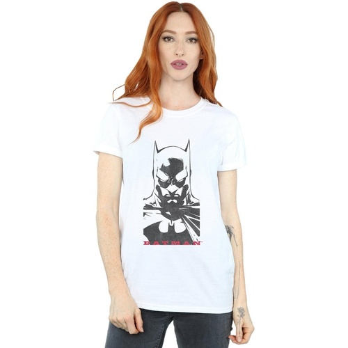 Vêtements Femme T-shirts manches longues Dc Comics Batman Solid Stare Blanc