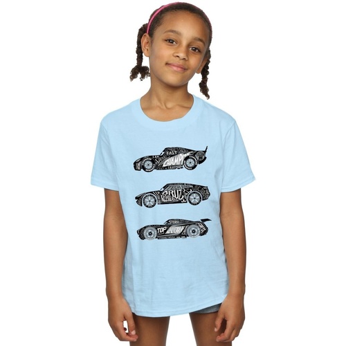 Vêtements Fille T-shirts manches longues Disney Cars Text Racers Bleu