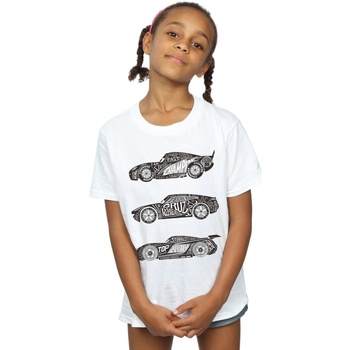 Vêtements Fille T-shirts manches longues Disney Cars Text Racers Blanc