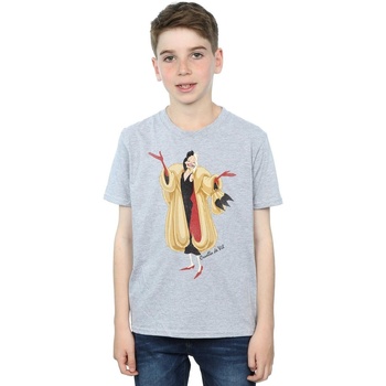 Vêtements Garçon T-shirts manches courtes Disney 101 Dalmatians Classic Cruella De Vil Gris
