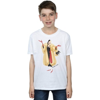 Vêtements Garçon T-shirts manches courtes Disney 101 Dalmatians Classic Cruella De Vil Blanc