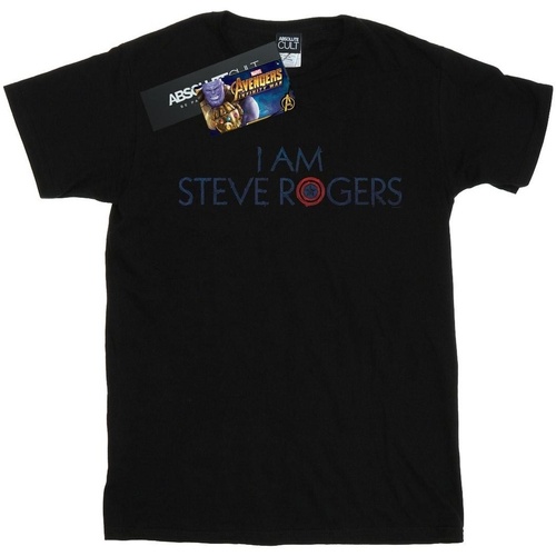 Vêtements Homme T-shirts manches longues Marvel Avengers Endgame Glowing Logo Steve Rogers Noir