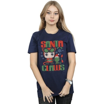 Vêtements Femme T-shirts manches longues Dc Comics Chibi Catwoman Santa Claws Bleu