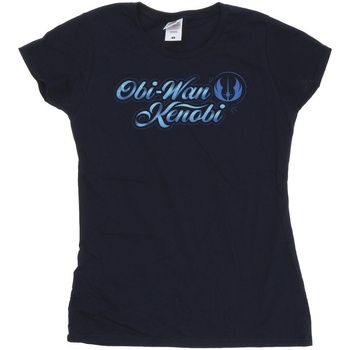 Vêtements Femme T-shirts manches longues Disney Obi-Wan Kenobi Ribbon Font Bleu