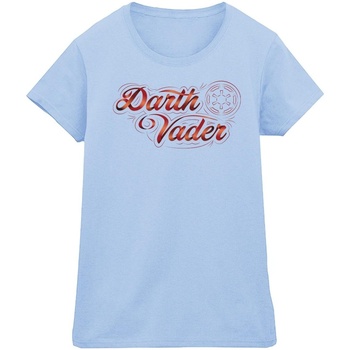 Vêtements Femme T-shirts manches longues Disney Obi-Wan Kenobi Darth Vader Ribbon Font Bleu