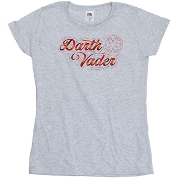 Vêtements Femme T-shirts manches longues Disney Obi-Wan Kenobi Darth Vader Ribbon Font Gris