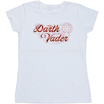 Vêtements Femme T-shirts manches longues Disney Obi-Wan Kenobi Darth Vader Ribbon Font Blanc