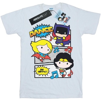Vêtements Fille T-shirts manches longues Dc Comics Chibi Super Friends Dance Blanc