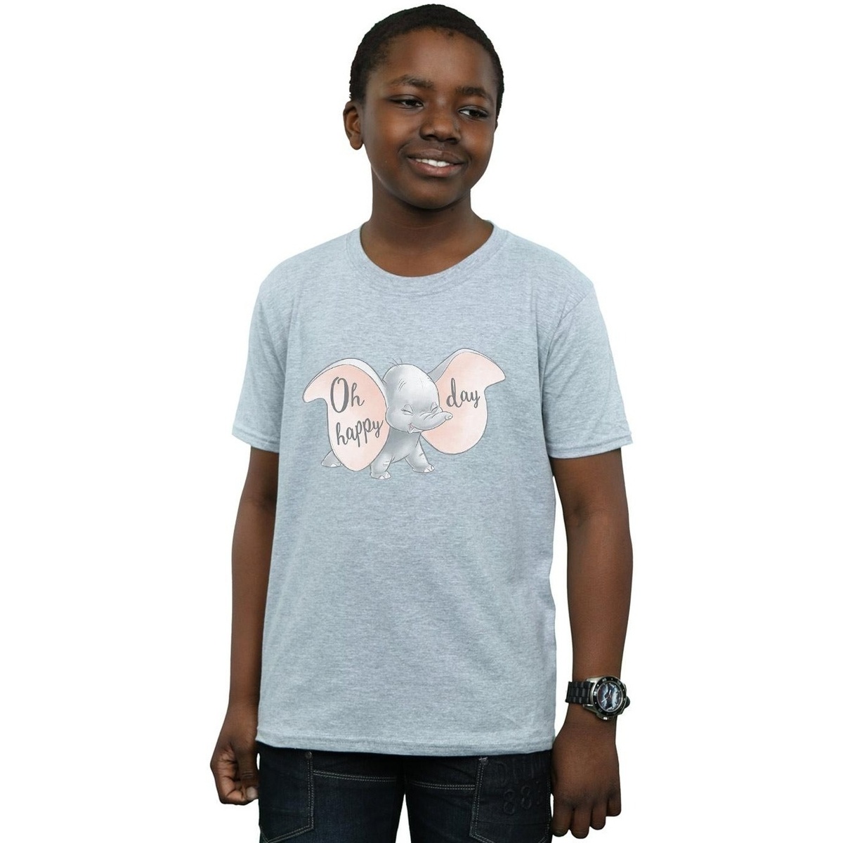 Vêtements Garçon T-shirts manches courtes Disney Dumbo Happy Day Gris