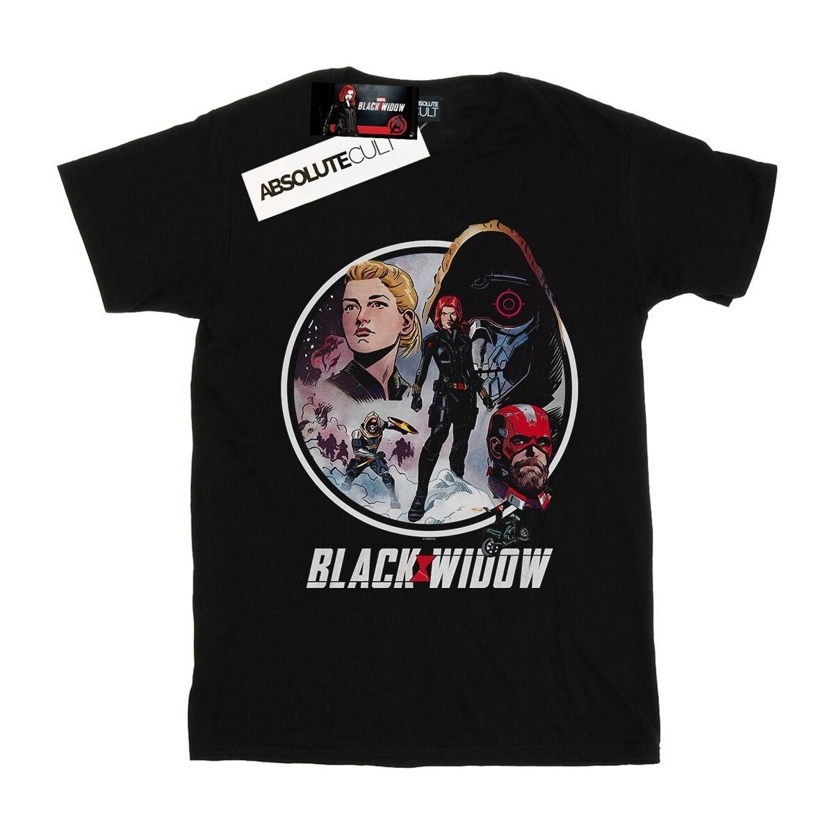 Vêtements Homme T-shirts manches longues Marvel Black Widow Movie Vintage Circle Noir