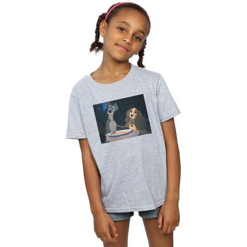 Vêtements Fille T-shirts manches longues Disney Lady And The Tramp Spaghetti Slurp Gris
