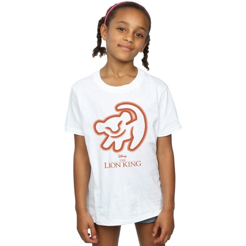 Vêtements Fille T-shirts manches longues Disney The Lion King Cave Drawing Blanc