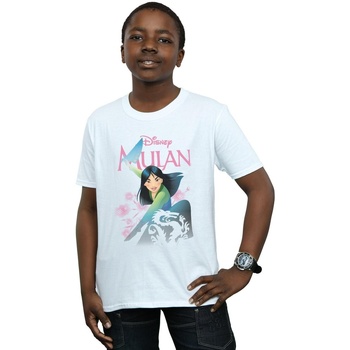 Vêtements Garçon T-shirts manches courtes Disney Mulan My Own Hero Blanc