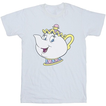 Vêtements Femme T-shirts manches longues Disney Beauty And The Beast Mrs Potts Blanc