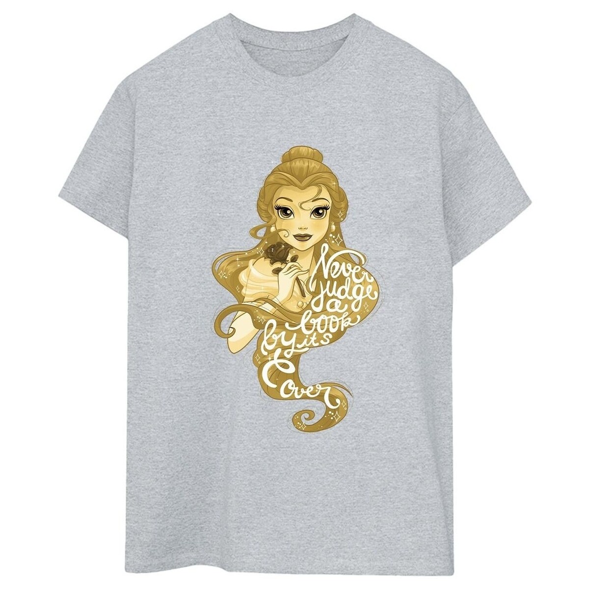 Vêtements Femme T-shirts manches longues Disney Beauty And The Beast Never Judge Gris