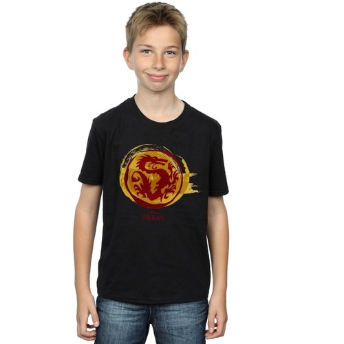 Vêtements Garçon T-shirts manches courtes Disney Mulan Courage Dragon Symbol Noir