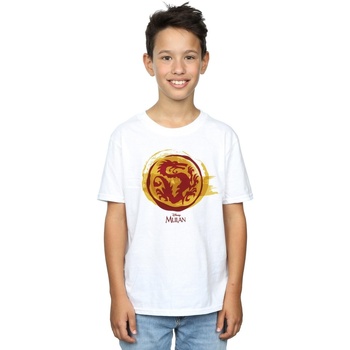 Vêtements Garçon T-shirts manches courtes Disney Mulan Courage Dragon Symbol Blanc