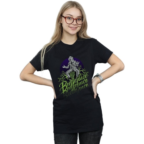 Vêtements Femme T-shirts manches longues Beetlejuice Faded Pose Noir