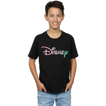 Vêtements Garçon T-shirts manches courtes Disney Pastel Logo Noir