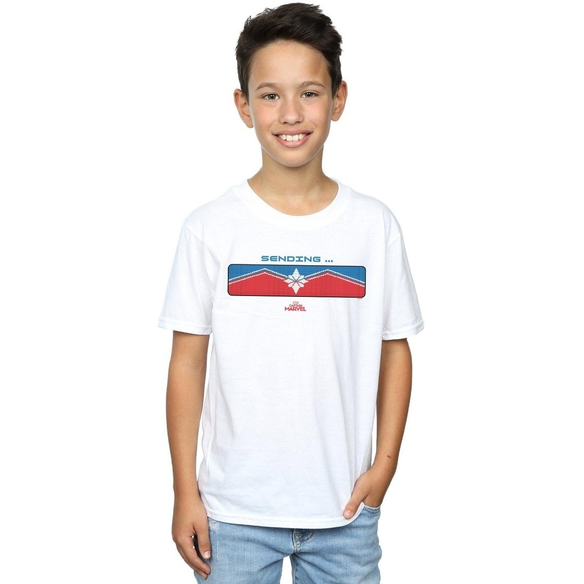 Vêtements Garçon T-shirts manches courtes Marvel Captain  Sending Blanc