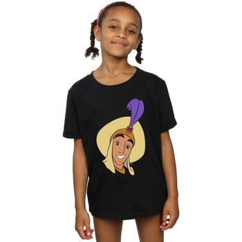Vêtements Fille T-shirts manches longues Disney Aladdin Prince Ali Face Noir