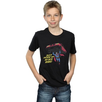 Vêtements Garçon T-shirts manches courtes Dc Comics Superman New Ride Noir
