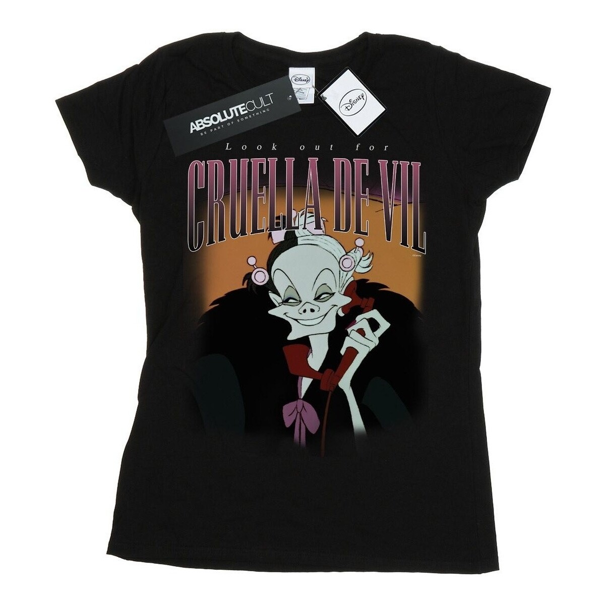 Vêtements Femme T-shirts manches longues Disney Cruella De Vil Homage Noir