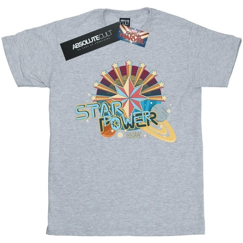 Vêtements Fille T-shirts manches longues Marvel Captain  Star Power Gris