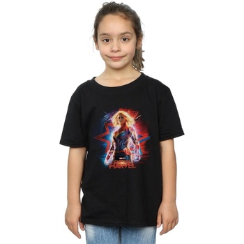 Vêtements Fille T-shirts manches longues Marvel Captain  Poster Noir